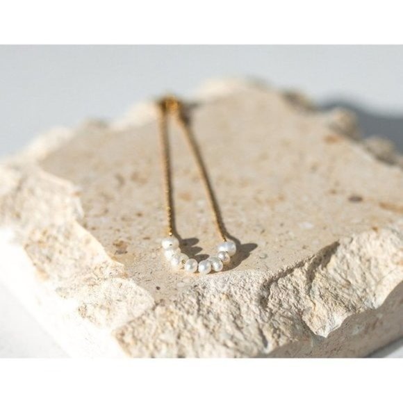 Bracelet Dainty Pearl WATERPROOF bracelet Adorable Stacking Bracelet Minimalist - Picture 1 of 10